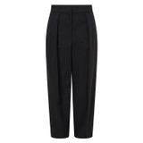 Oroton Pleat Curved Leg Pant in Black and 61% Cotton, 39% Polyester for Women