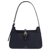 Front product shot of the Oroton Dylan Baguette in Dark Navy and Pebble Leather for Women