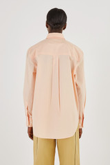 Oroton Poplin Long Sleeve Shirt in Iced Pink and 100% Cotton for Women