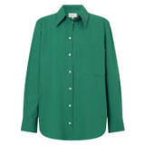 Front product shot of the Oroton Poplin Long Sleeve Shirt in Holly and 100% Cotton for Women