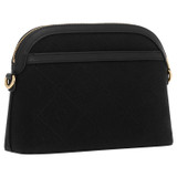 Oroton Lena Slim Crossbody in Black/Black and Oroton Signature Recycled Jacquard Fabric. Smooth Leather for Women