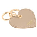 Front product shot of the Oroton Inez Heart Keyring in Fawn and Saffiano Leather for Women