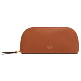 Front product shot of the Oroton Eve Small Beauty Case in Cognac and Pebble Leather for Women