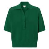 Front product shot of the Oroton Mesh Stitch Polo in Kelly Green and 83% Viscose 17% Polyester for Women