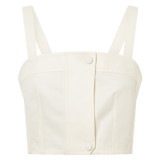 Front product shot of the Oroton Button Detail Bodice in Cream and 77% Cotton 23% Linen for Women