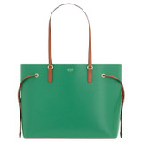 Front product shot of the Oroton Harriet Medium Tote in Emerald and Saffiano Leather for Women