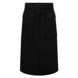 Oroton Tailored Midi Skirt in Black and 100% Cotton for Women