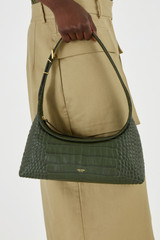 Oroton Cinder Collectable Baguette in Dark Moss and Textured Leather for Women