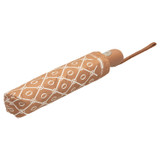 Front product shot of the Oroton Parker Small Umbrella in Biscotti/Cream and Printed Pongee Fabric for Women
