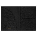 Internal product shot of the Oroton Jemima Passport Sleeve in Black and Pebble Leather for Women