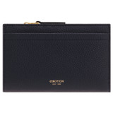 Front product shot of the Oroton Dylan 10 Credit Card Zip Wallet in Dark Navy and Pebble Leather for Women