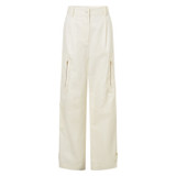 Oroton Zip Detail Pant in Cream and 77% Cotton 23% Linen for Women
