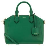 Front product shot of the Oroton Inez Mini Day Bag in Emerald and Shiny Soft Saffiano for Women