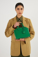 Oroton Inez Mini Day Bag in Emerald and Shiny Soft Saffiano for Women