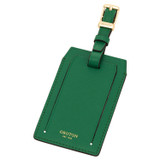 Front product shot of the Oroton Inez Luggage Tag in Emerald and Saffiano Leather for Women