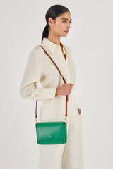 Oroton Harriet Crossbody in Emerald and Saffiano Leather for Women