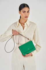 Oroton Harriet Crossbody in Emerald and Saffiano Leather for Women