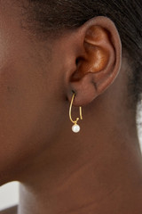 Oroton Jaclyn Drop Hoops in Worn Gold/White and  for Women