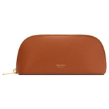Front product shot of the Oroton Harriet Small Beauty Case in Cognac and Saffiano Leather for Women