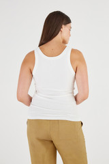 Oroton Knit Tank in White and 83% Viscose, 17% Polyester for Women