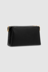 Back product shot of the Oroton Alice Crossbody in Black and Pebble Leather for Women