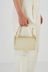 Oroton Thea Small Barrel Bag in French Vanilla and Smooth Leather for Women