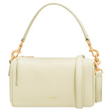 Front product shot of the Oroton Thea Small Barrel Bag in French Vanilla and Smooth Leather for Women