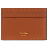 Front product shot of the Oroton Harvey Credit Card Sleeve in Cognac and Smooth Leather for Women