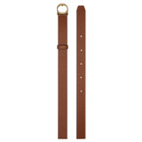 Front product shot of the Oroton Alexa Narrow Belt in Cognac and Nappa Leather for Women