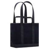 Back product shot of the Oroton Kane Small Shopper Tote in Navy and Recycled Canvas for Women