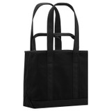 Back product shot of the Oroton Kane Small Shopper Tote in Black and Recycled Canvas for Women