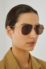 Oroton Sunglasses Valo in Gold/Caramel and Monel/ Acetate for Women