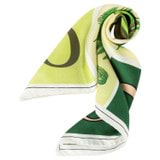Front product shot of the Oroton Fern Garden Silk Scarf in Cream and 100% Silk for Women