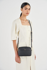 Oroton Harvey Camera Crossbody in Black and Smooth Leather for Women