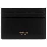 Front product shot of the Oroton Harvey Credit Card Sleeve in Black and Smooth Leather for Women