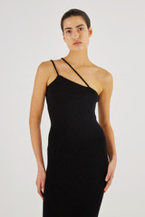 Oroton Strap Detail Knit Dress in Black and 77% Viscose 23 % Polyester for Women