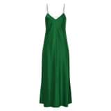 Front product shot of the Oroton Fluid Satin Slip Dress in Kelly Green and 80% Acetate, 20% Polyester for Women