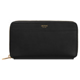 Front product shot of the Oroton Harvey Medium Book Wallet in Black and Smooth Leather for Women