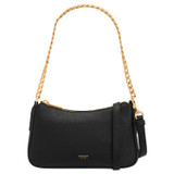 Front product shot of the Oroton Asha Baguette Crossbody in Black and Pebble Leather for Women