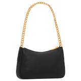 Back product shot of the Oroton Asha Baguette Crossbody in Black and Pebble Leather for Women