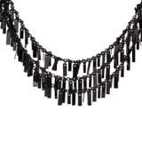 Front product shot of the Oroton Vera Necklace in Black and Brass for Women