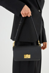 Oroton Kerr Small Day Bag in Black and Smooth Leather for Women
