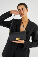 Oroton Kerr Small Day Bag in Black and Smooth Leather for Women