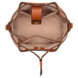 Internal product shot of the Oroton Harvey Bucket in Cognac and Smooth leather for Women