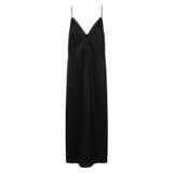 Front product shot of the Oroton Diamond Detail Slip Dress in Black and 100% Silk for Women