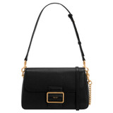 Front product shot of the Oroton Astrid Shoulder Bag in Black and Pebble Leather for Women