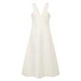 Oroton Bodice Detail Dress in Cream and 58% Viscose 42% Linen for Women