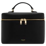 Front product shot of the Oroton Harvey Large Beauty Case in Black and Smooth Leather for Women