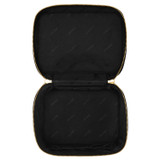 Internal product shot of the Oroton Harvey Large Beauty Case in Black and Smooth Leather for Women
