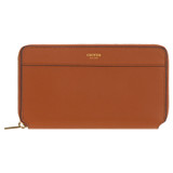 Front product shot of the Oroton Harvey Medium Book Wallet in Cognac and Smooth Leather for Women